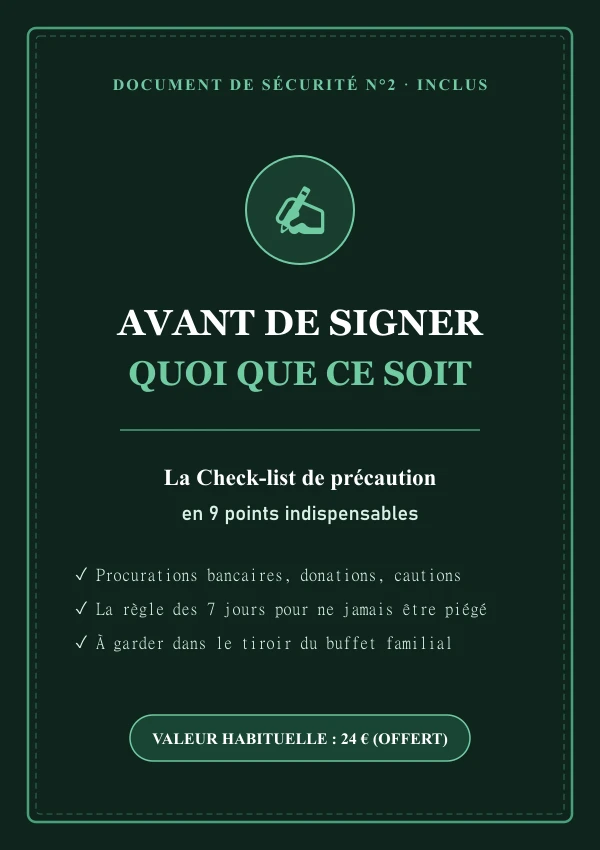 Checklist avant de signer