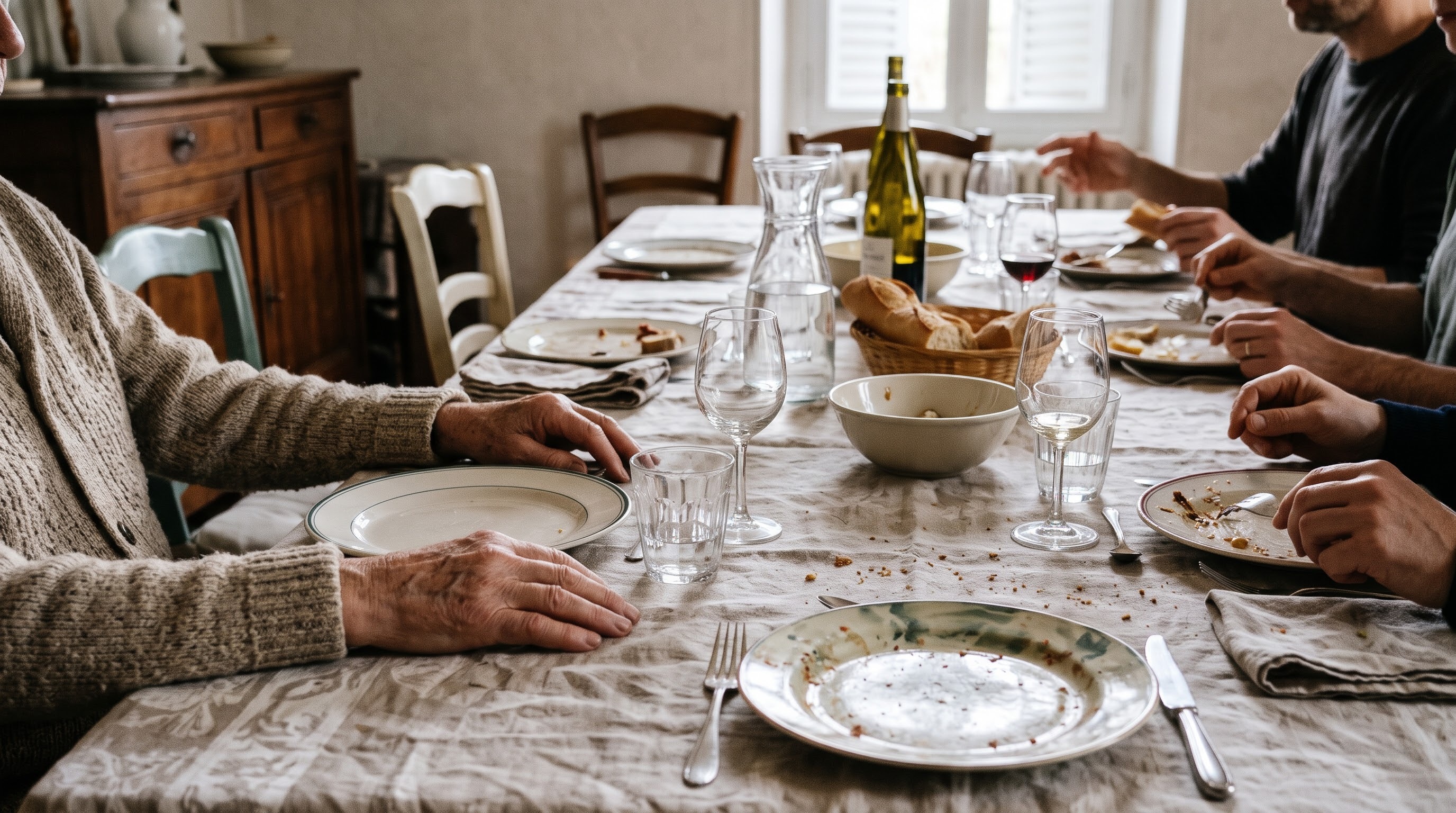 Table de déjeuner dominical de famille